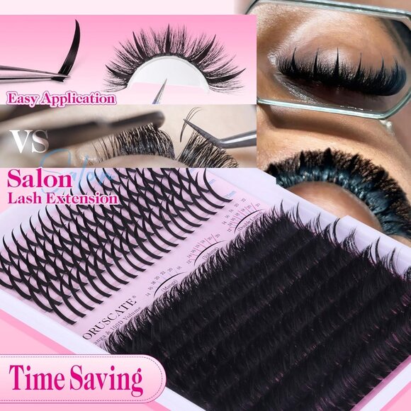 Luxury 100D Lash Clusters 12-20mm: Handmade Spiky Extensions for Bold Eyes - Picture 2 of 7